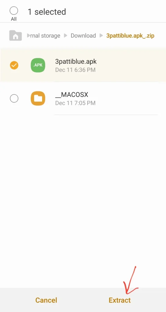extract 3patti blue apk file
